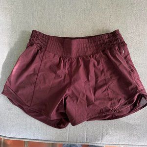 Hotty Hot High-Rise Lined Short 4"/sz 6/ dark cherry